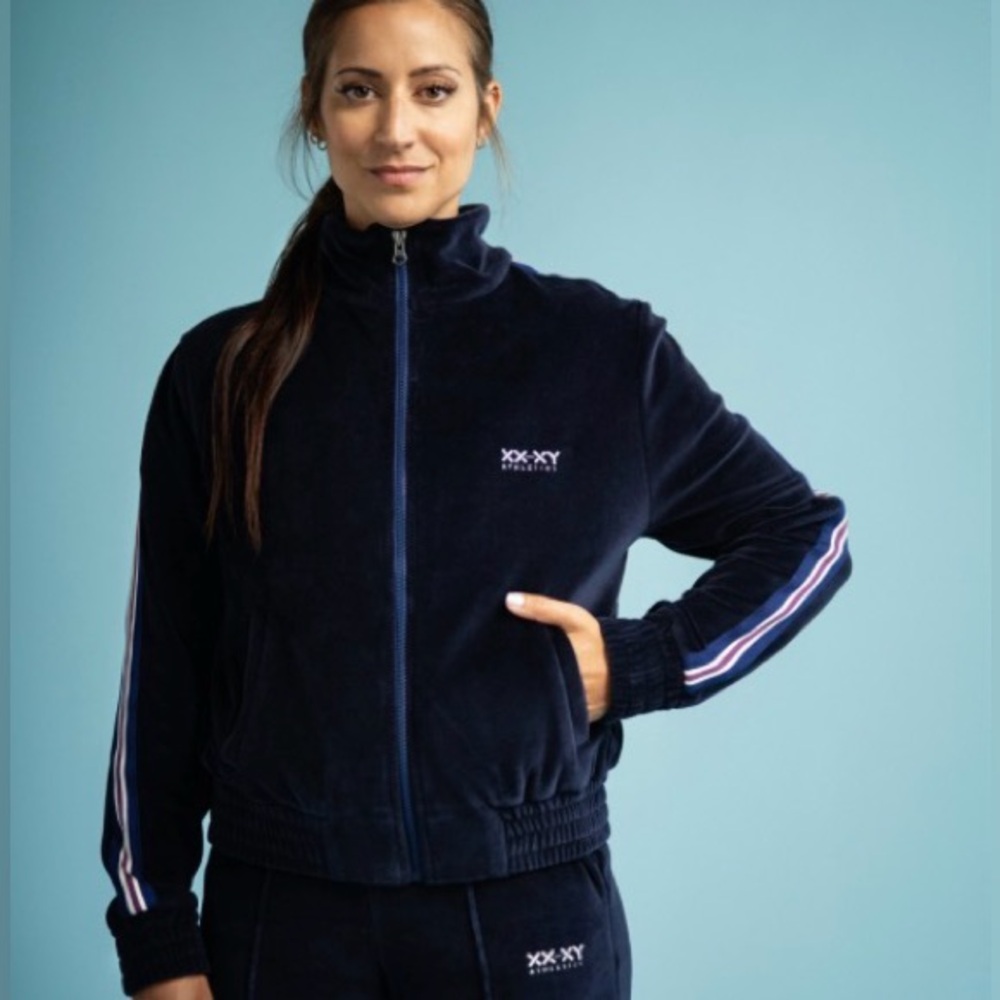 XX-XY BASED VELOUR TRACK SUIT SET - NAVY BLUE